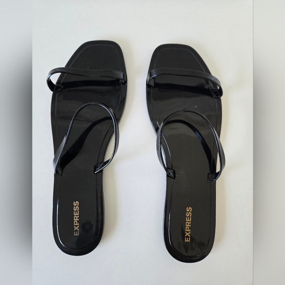 Express Jelly slide PVC women's black sandals Size 10.